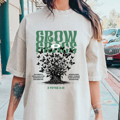 Grow In Grace Christian Washed T-Shirt