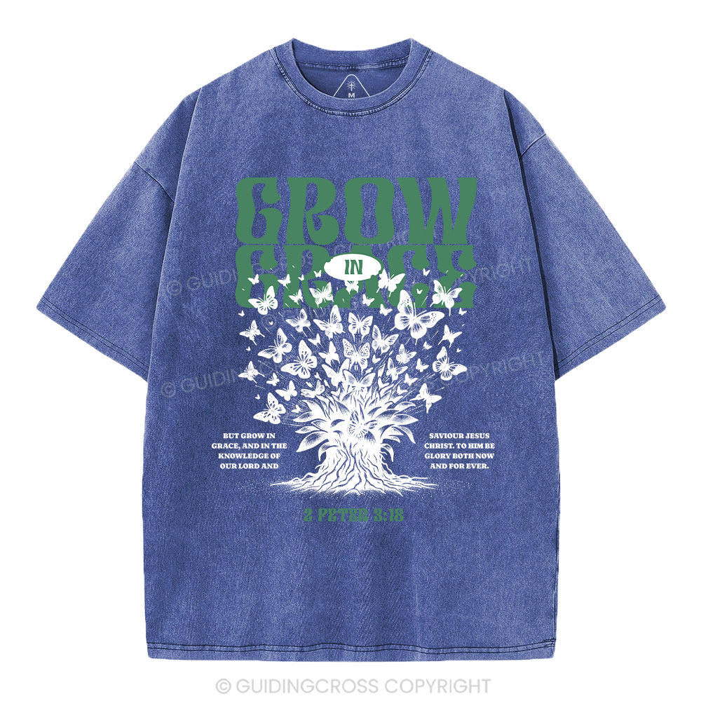 Grow In Grace Christian Washed T-Shirt