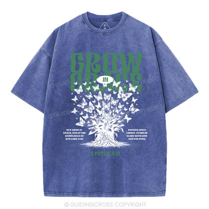 Grow In Grace Christian Washed T-Shirt