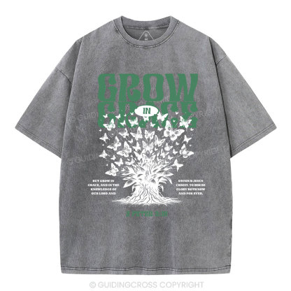 Grow In Grace Christian Washed T-Shirt