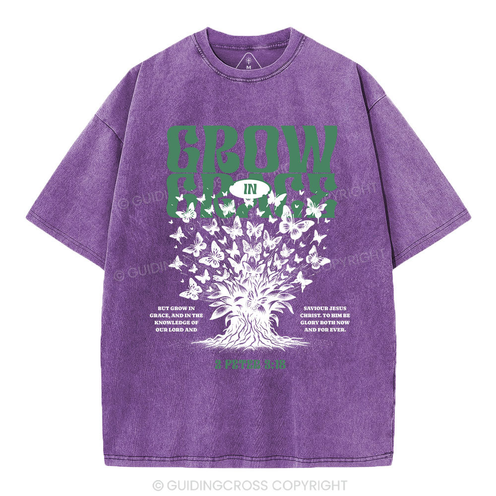Grow In Grace Christian Washed T-Shirt