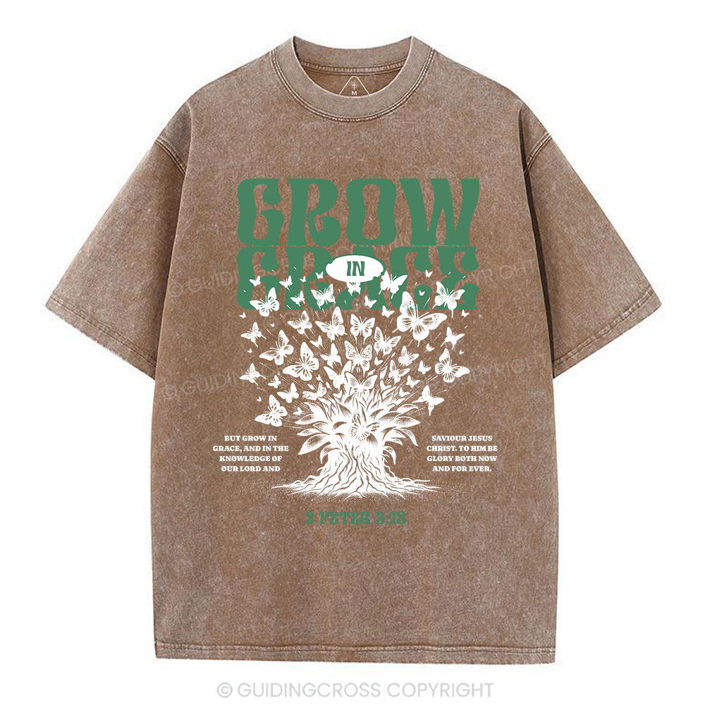 Grow In Grace Christian Washed T-Shirt