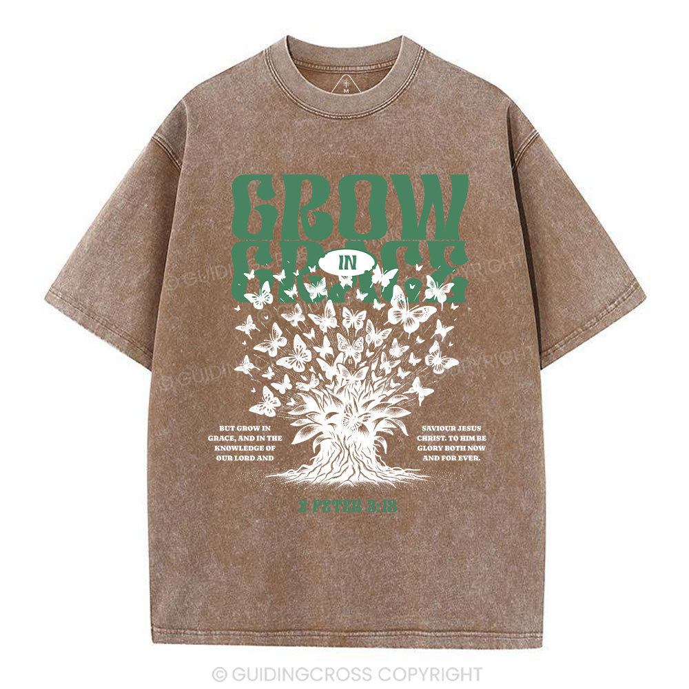 Grow In Grace Christian Washed T-Shirt