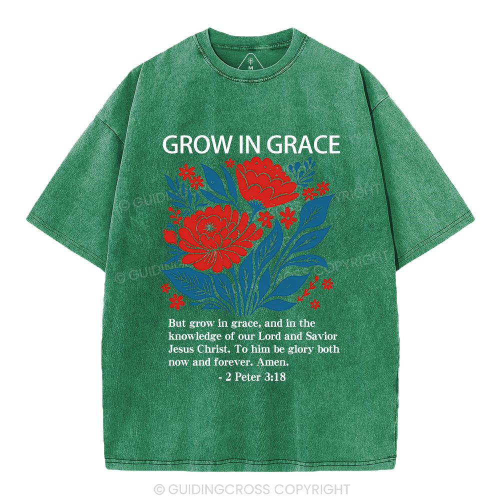 Grow In Grace Christian Washed T-Shirt
