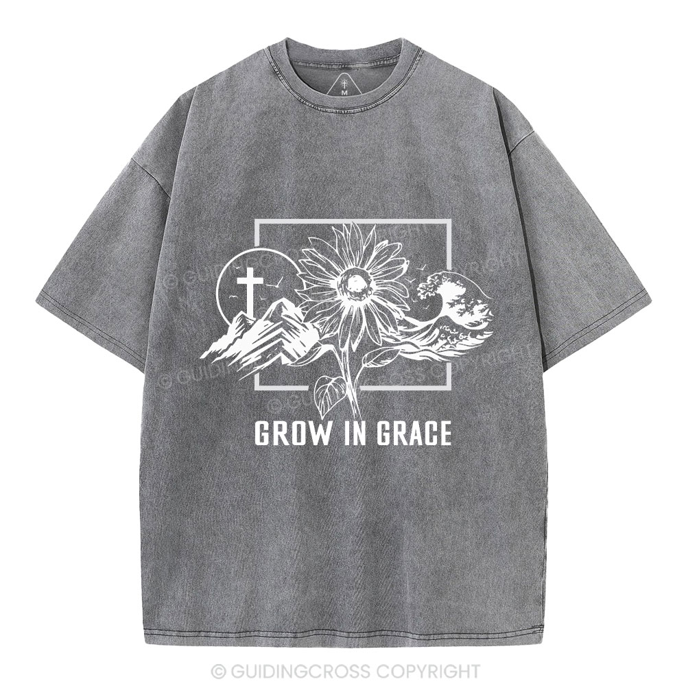 Grow In Grace Christian Washed T-Shirt