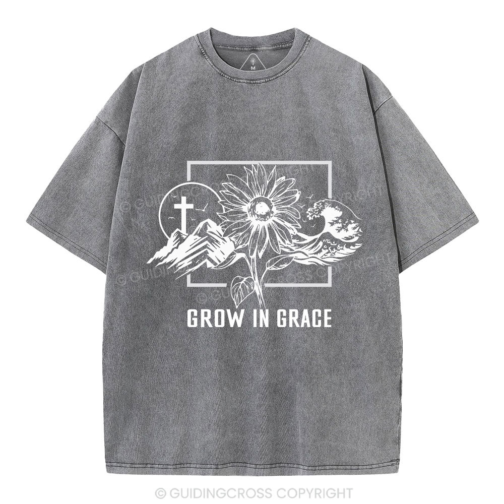 Grow In Grace Christian Washed T-Shirt