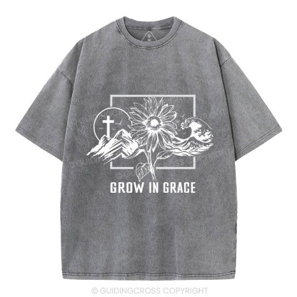 Grow In Grace Christian Washed T-Shirt