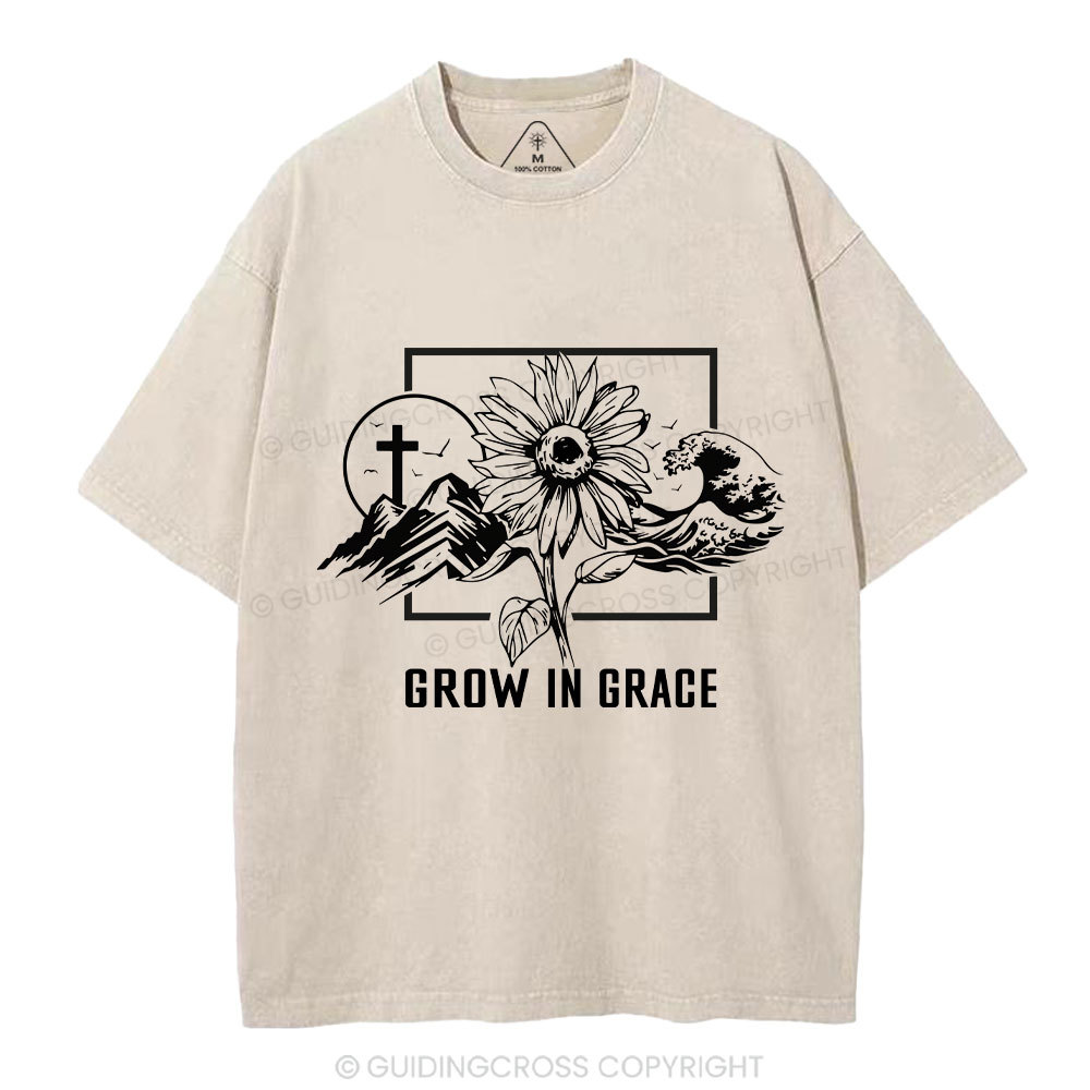 Grow In Grace Christian Washed T-Shirt