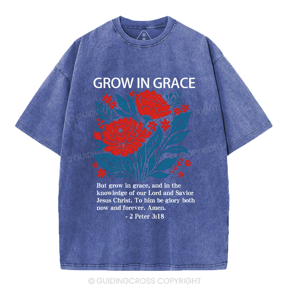 Grow In Grace Christian Washed T-Shirt