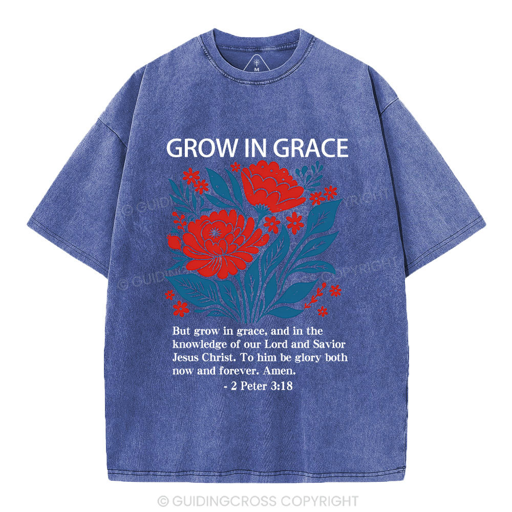 Grow In Grace Christian Washed T-Shirt