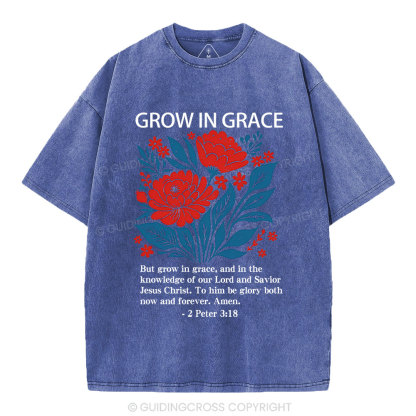 Grow In Grace Christian Washed T-Shirt