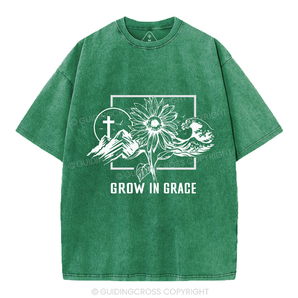 Grow In Grace Christian Washed T-Shirt