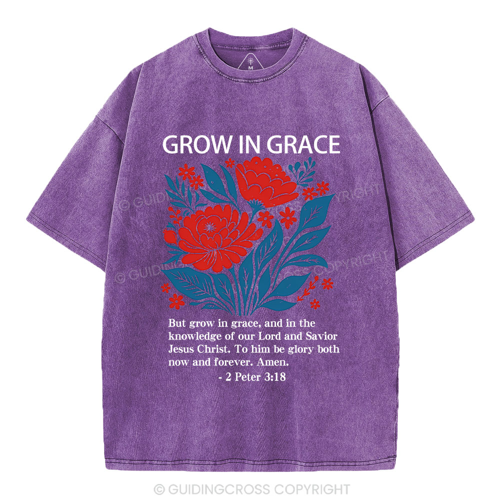Grow In Grace Christian Washed T-Shirt