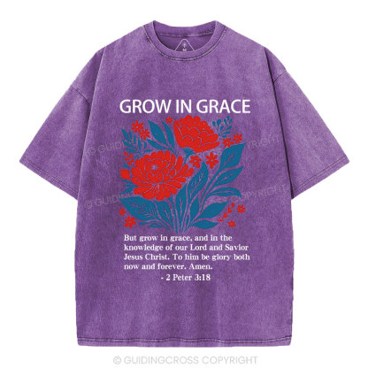 Grow In Grace Christian Washed T-Shirt