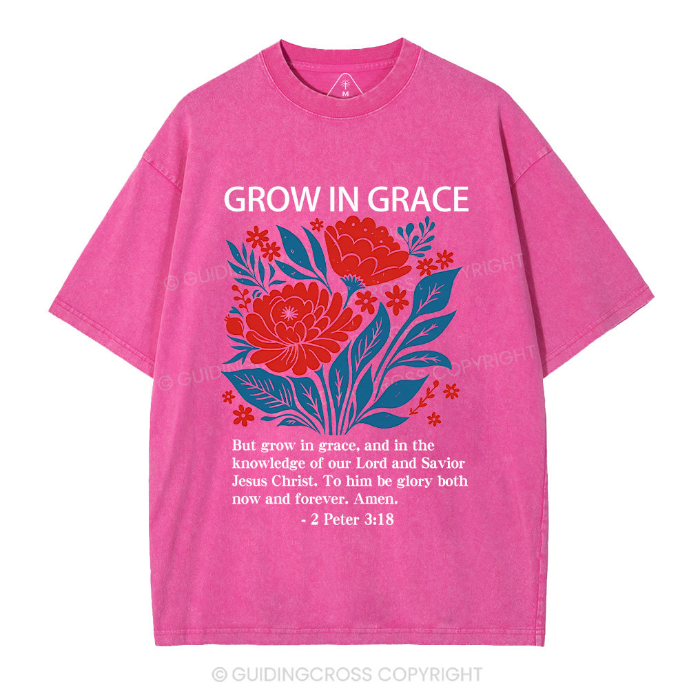 Grow In Grace Christian Washed T-Shirt