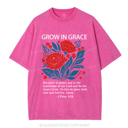 Grow In Grace Christian Washed T-Shirt