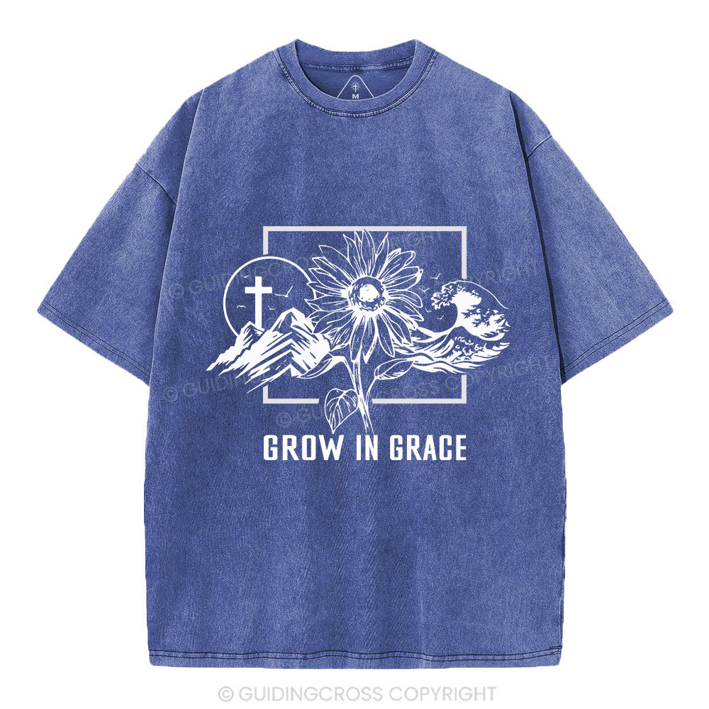 Grow In Grace Christian Washed T-Shirt