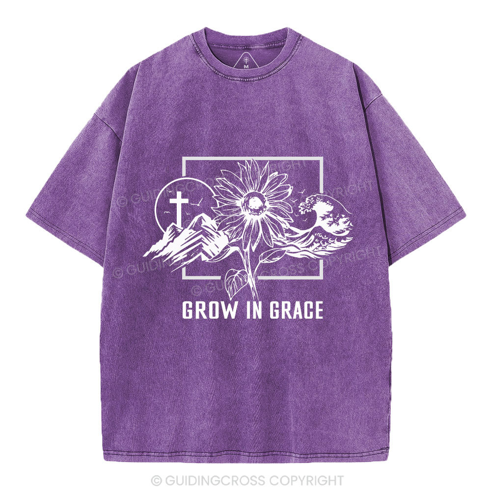 Grow In Grace Christian Washed T-Shirt