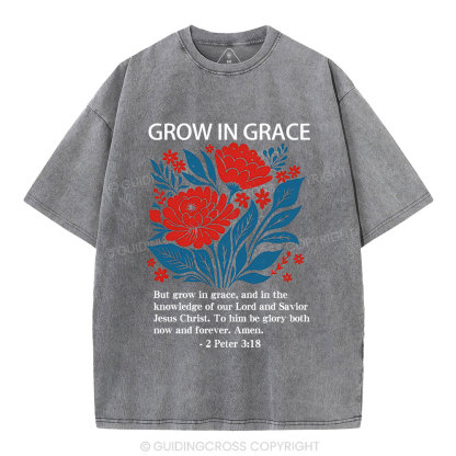 Grow In Grace Christian Washed T-Shirt