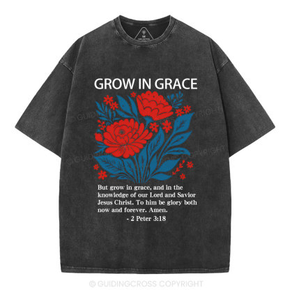 Grow In Grace Christian Washed T-Shirt