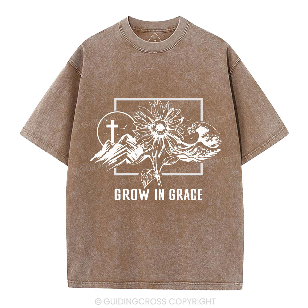 Grow In Grace Christian Washed T-Shirt