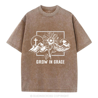 Grow In Grace Christian Washed T-Shirt