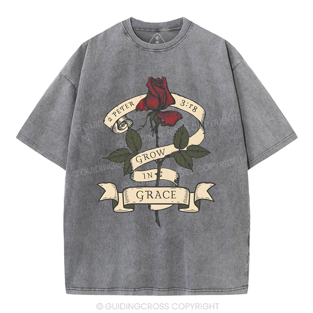Grow In Grace Christian Washed T-Shirt