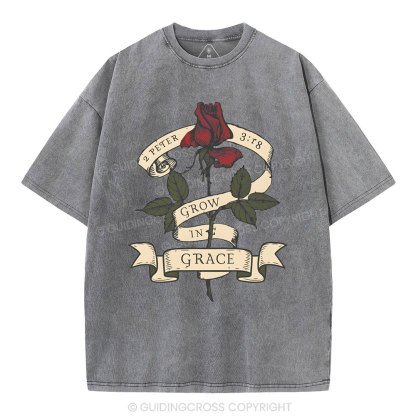 Grow In Grace Christian Washed T-Shirt