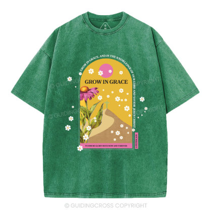 Grow In Grace Christian Washed T-Shirt