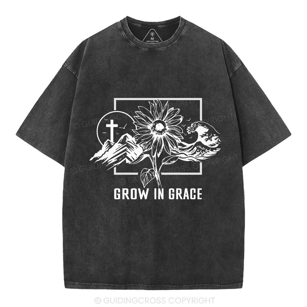 Grow In Grace Christian Washed T-Shirt