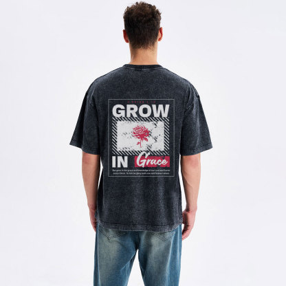 Grow In Grace Christian Washed T-Shirt