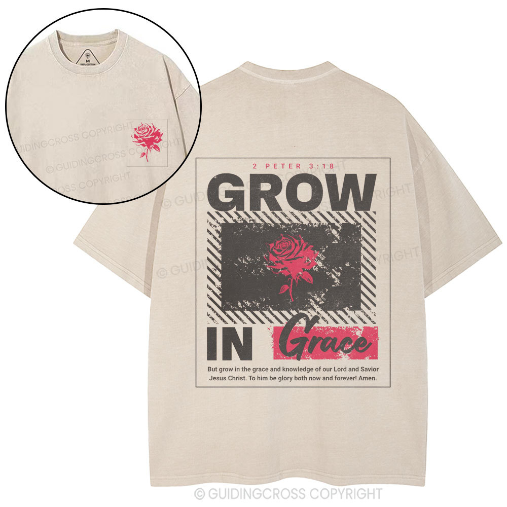 Grow In Grace Christian Washed T-Shirt
