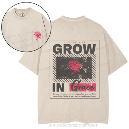 Grow In Grace Christian Washed T-Shirt