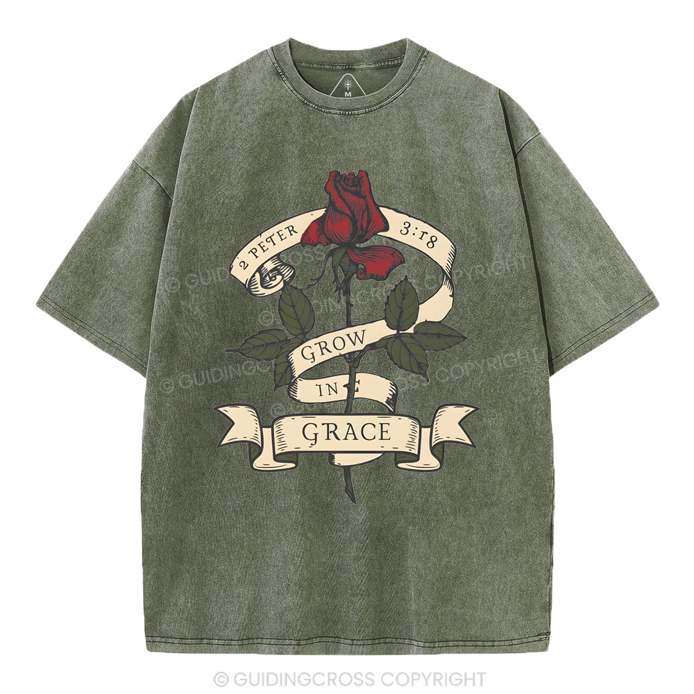 Grow In Grace Christian Washed T-Shirt