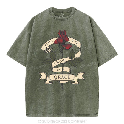 Grow In Grace Christian Washed T-Shirt