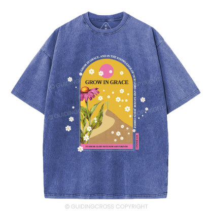 Grow In Grace Christian Washed T-Shirt