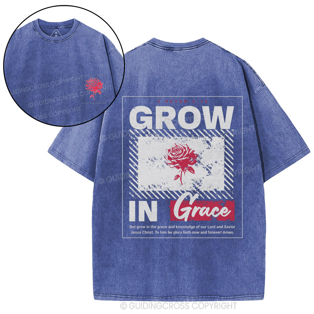 Grow In Grace Christian Washed T-Shirt