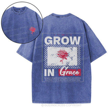 Grow In Grace Christian Washed T-Shirt