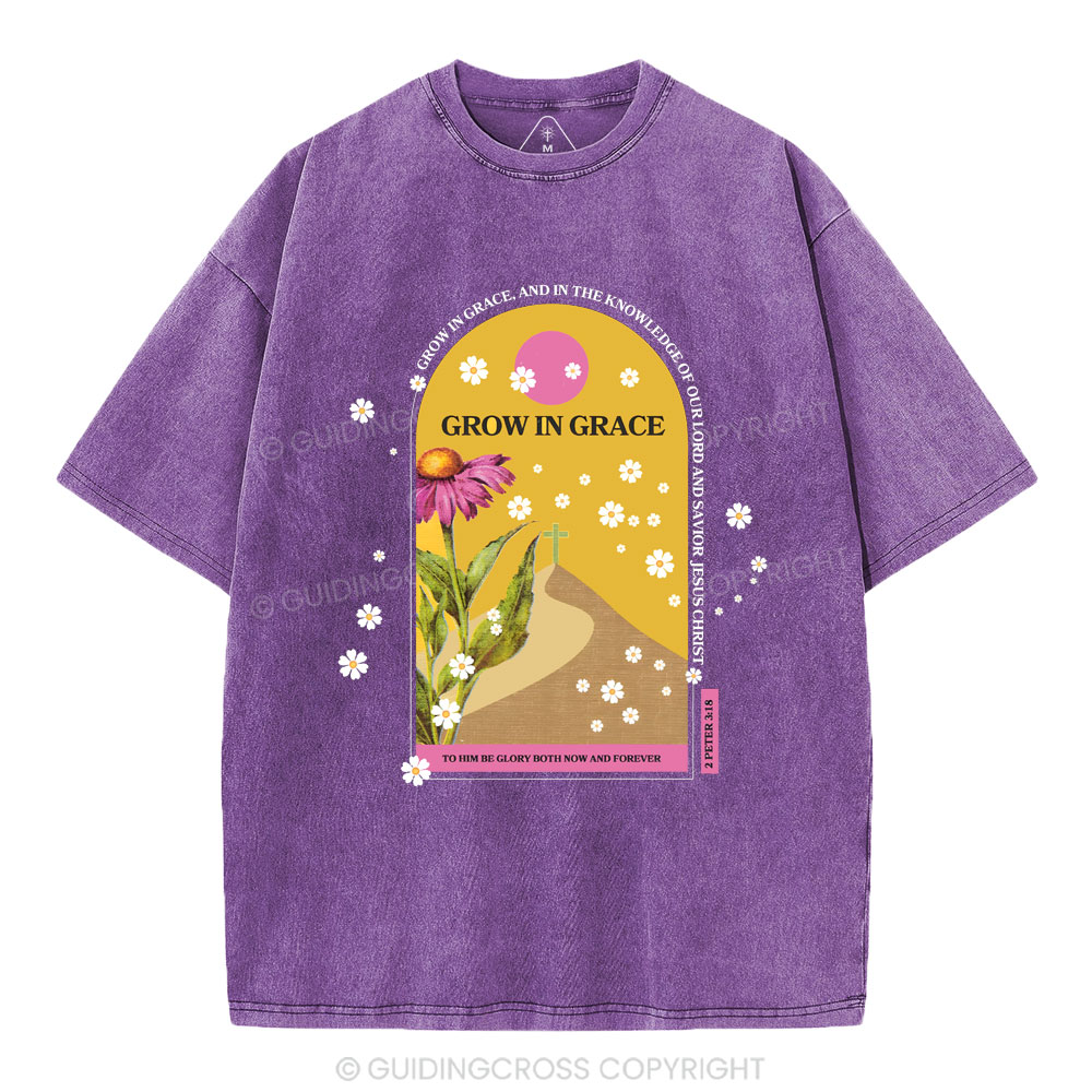 Grow In Grace Christian Washed T-Shirt
