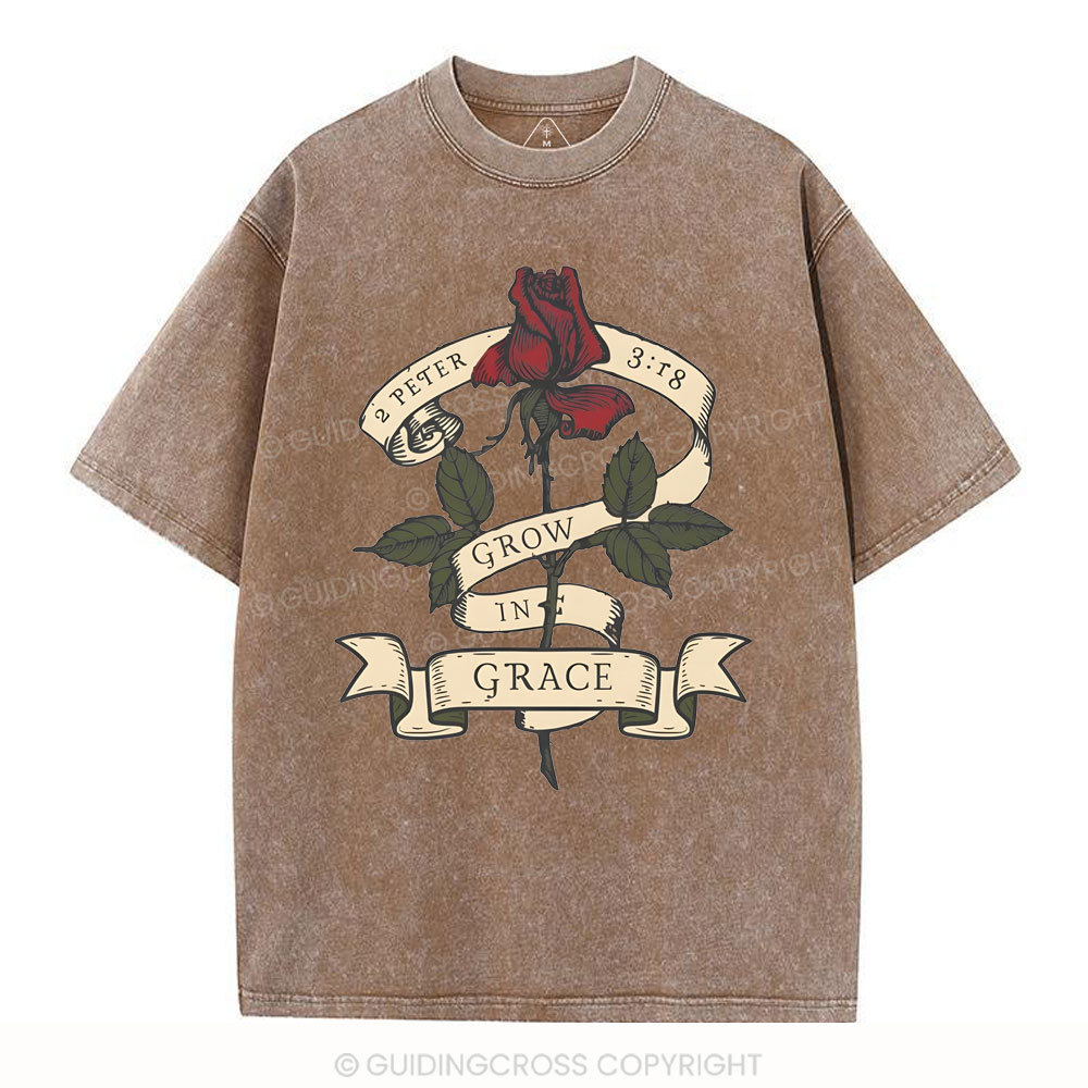 Grow In Grace Christian Washed T-Shirt