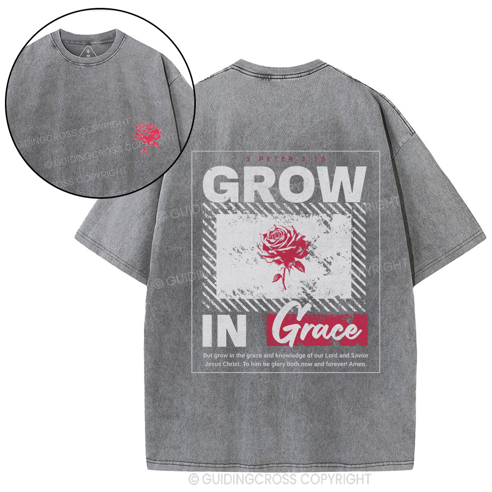 Grow In Grace Christian Washed T-Shirt