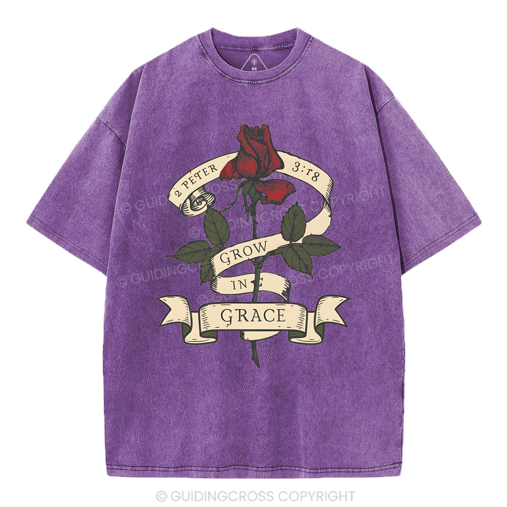 Grow In Grace Christian Washed T-Shirt