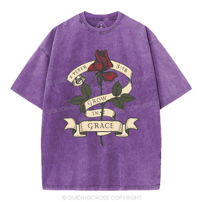 Grow In Grace Christian Washed T-Shirt