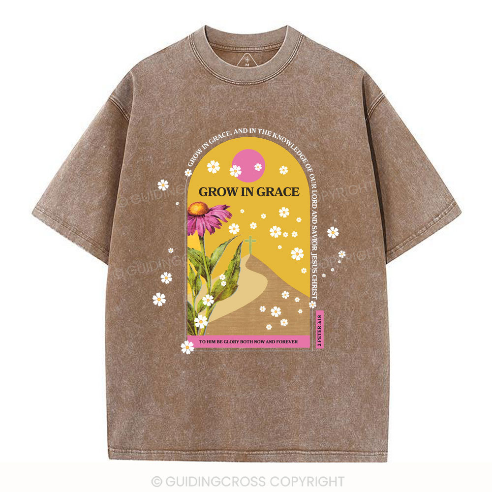 Grow In Grace Christian Washed T-Shirt