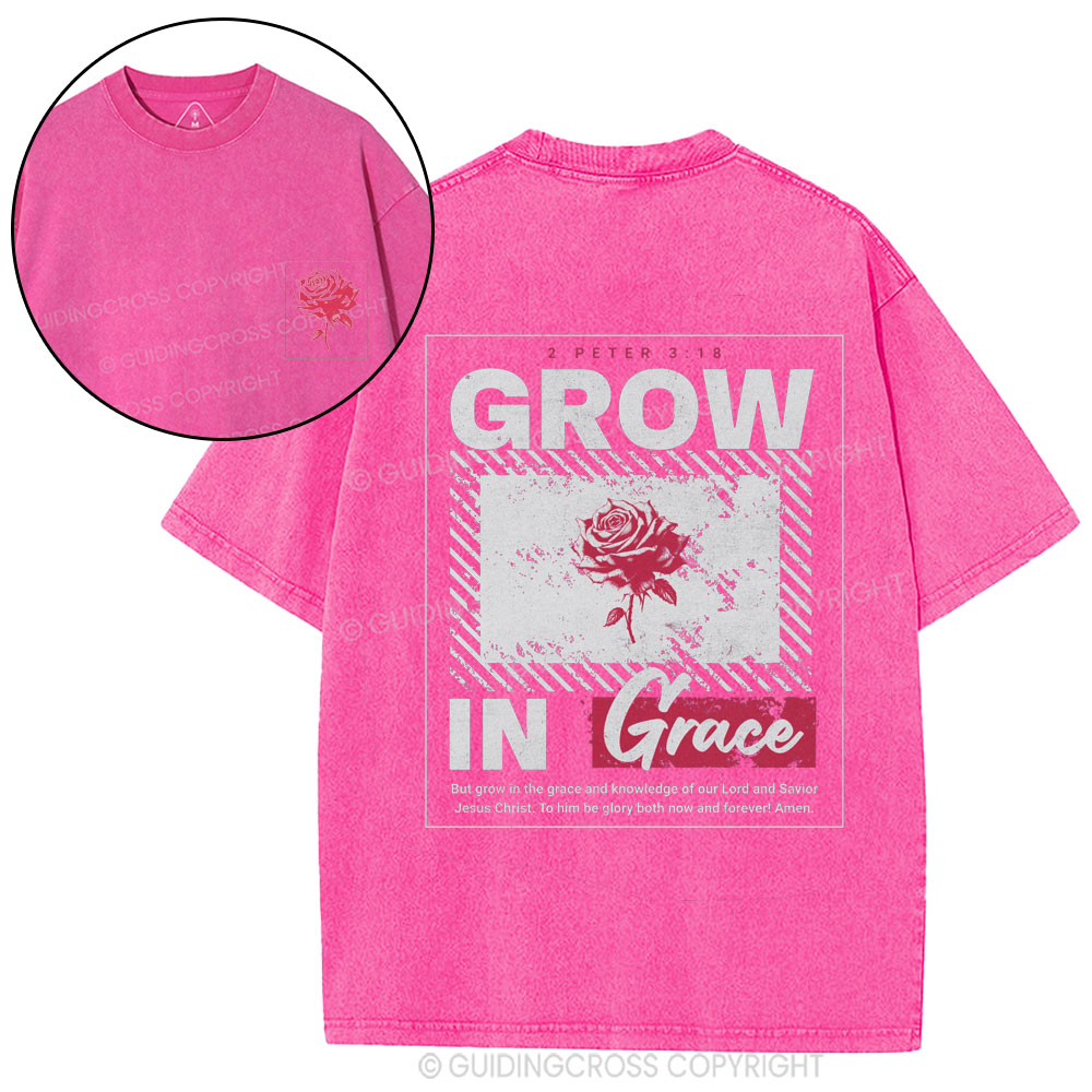 Grow In Grace Christian Washed T-Shirt