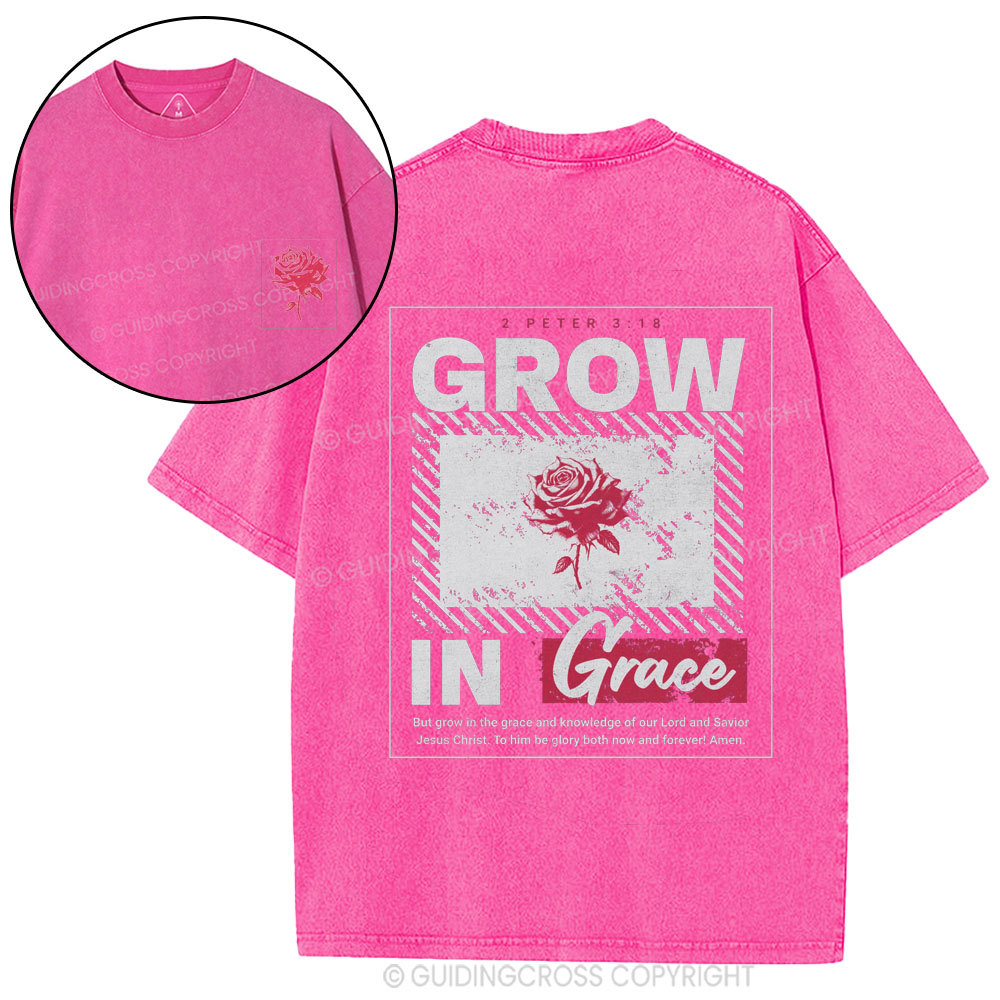 Grow In Grace Christian Washed T-Shirt