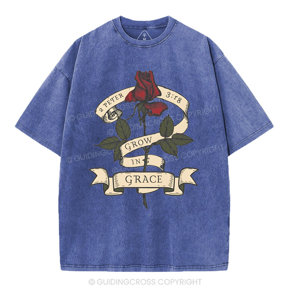 Grow In Grace Christian Washed T-Shirt