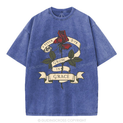 Grow In Grace Christian Washed T-Shirt