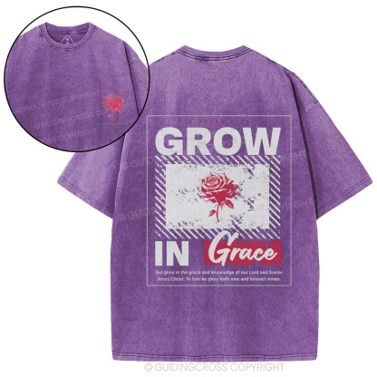 Grow In Grace Christian Washed T-Shirt