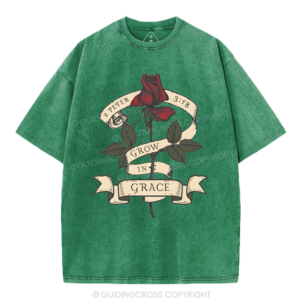 Grow In Grace Christian Washed T-Shirt